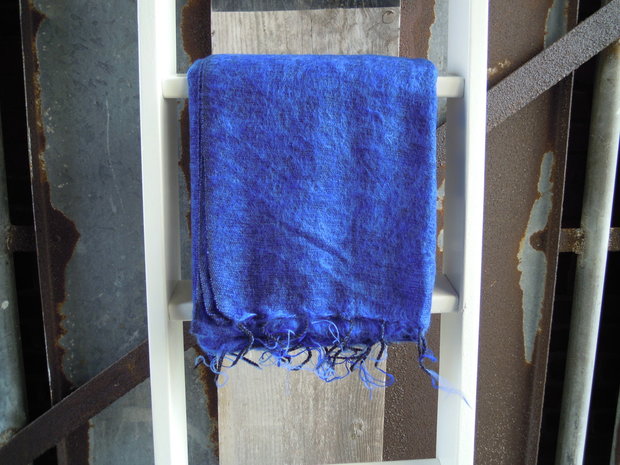 Yak sjaal blauw / midden blauw